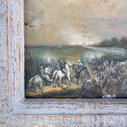 18th c. Italian Oil on Copper, "Battle of Gavinana"