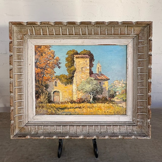19th c. Provencal Church Painting in Montparnasse Frame