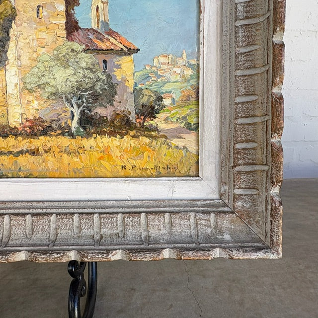 19th c. Provencal Church Painting in Montparnasse Frame