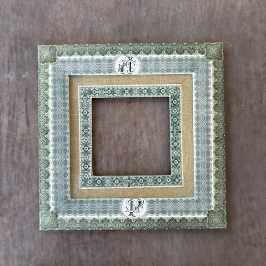 French Decoupage Frame in Green