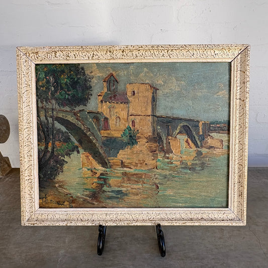 Vintage Oil Painting of Pont d'Avignon