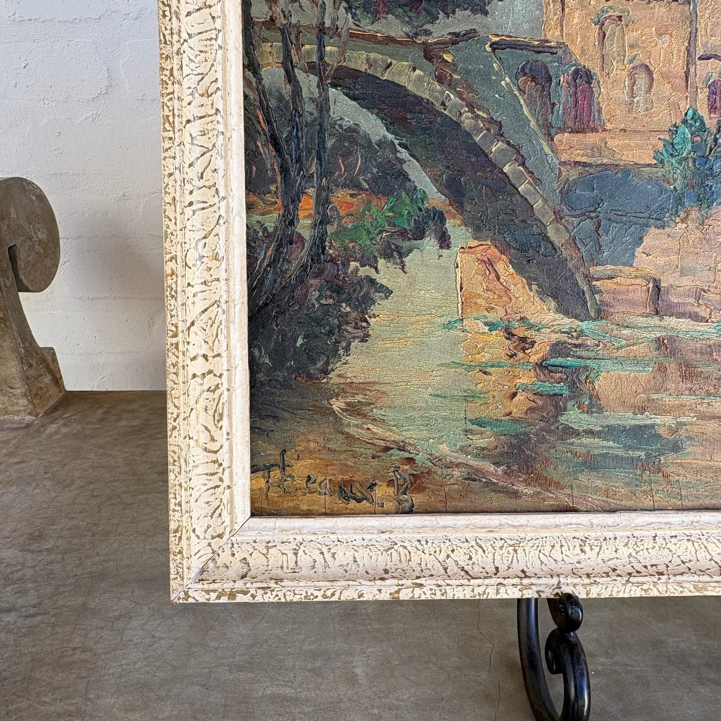 Vintage Oil Painting of Pont d'Avignon