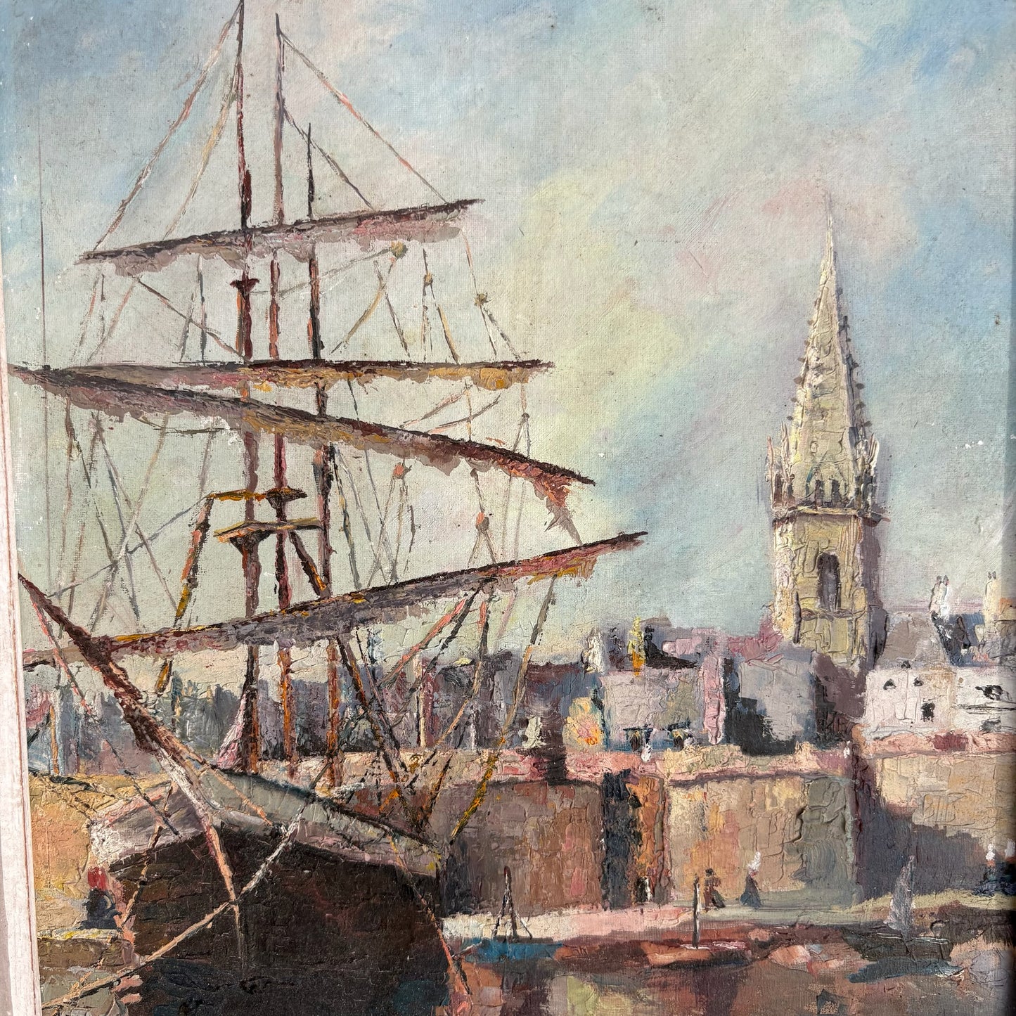 19th c. French Maritime in Montparnasse Frame