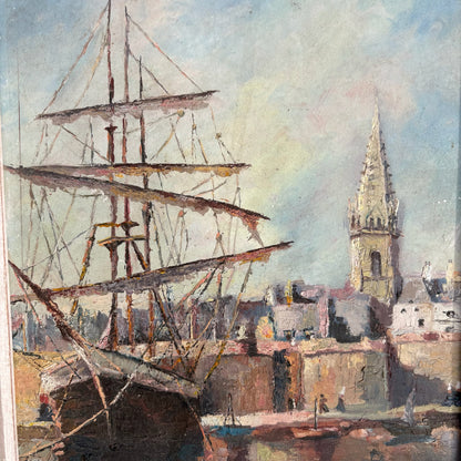 19th c. French Maritime in Montparnasse Frame