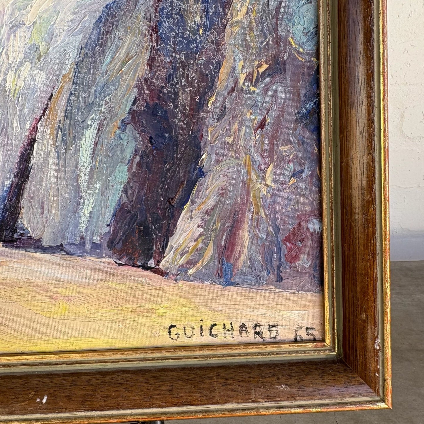 Vintage Oil Painting of French Alps