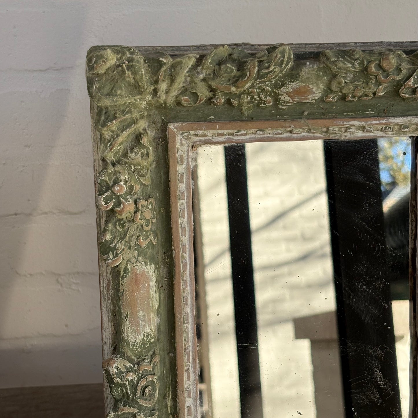 19th c. French Provencal Painted Mirror
