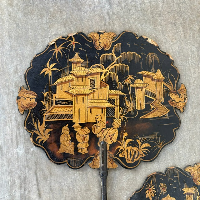 19th c. Hand-Painted Chinoiserie Fan