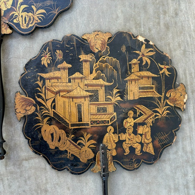 19th c. Hand-Painted Chinoiserie Fan