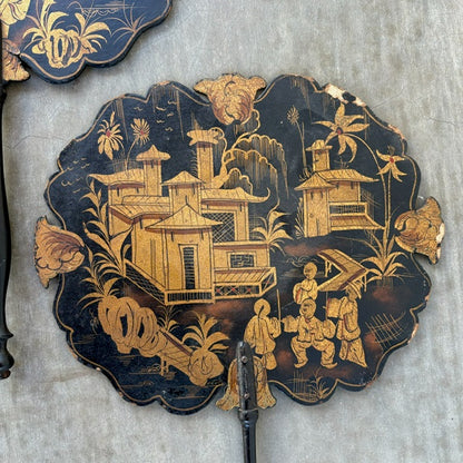 19th c. Hand-Painted Chinoiserie Fan