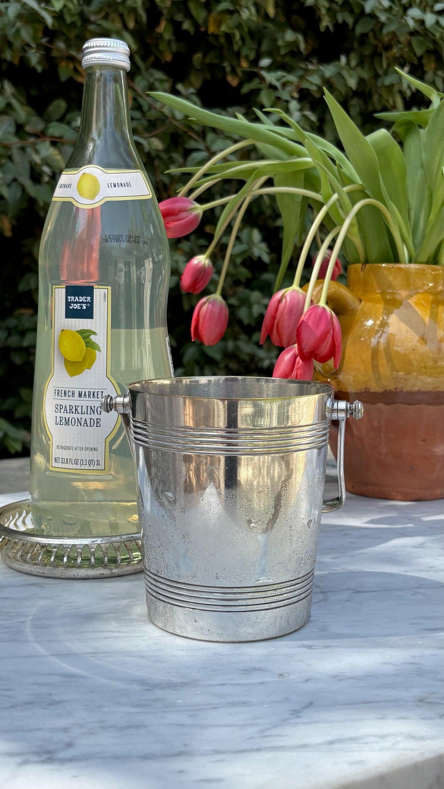 Silver Ice Bucket with Handle