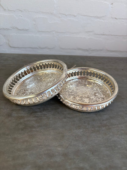 English Silver Plated Wine Coaster